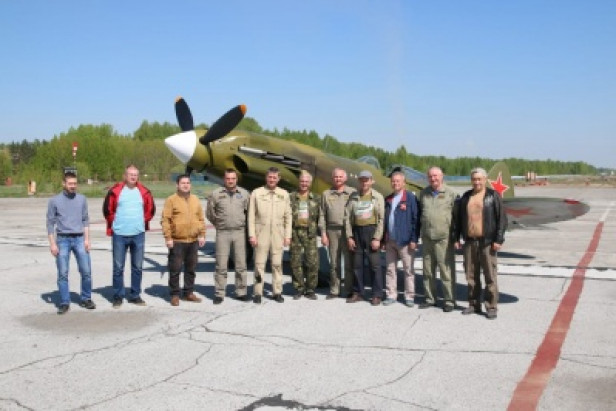 Восстановленный МиГ-3 в небе над Новосибирском в честь 75-летия Победы